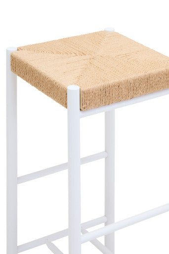 Bandar Natural Rope and White Bar Stool