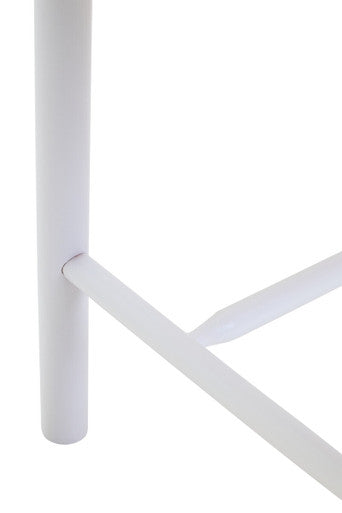 Natural Rope and White Wood Stool | Bandar