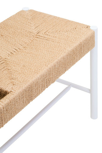 Bandar Large Natural Rope and White Wood Bench