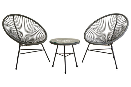 Miami Grey 3 Piece Rattan Patio Set