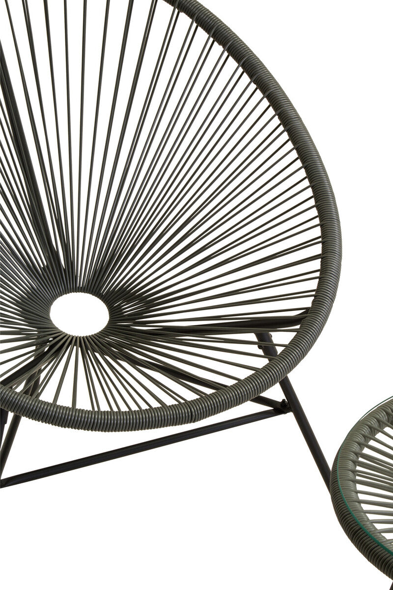 Miami Grey 3 Piece Rattan Patio Set