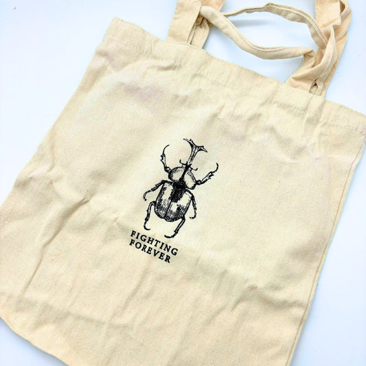 Mr Sci Glass Specimen Jar & Science Tote Bag Fighting Forever (Beetle)