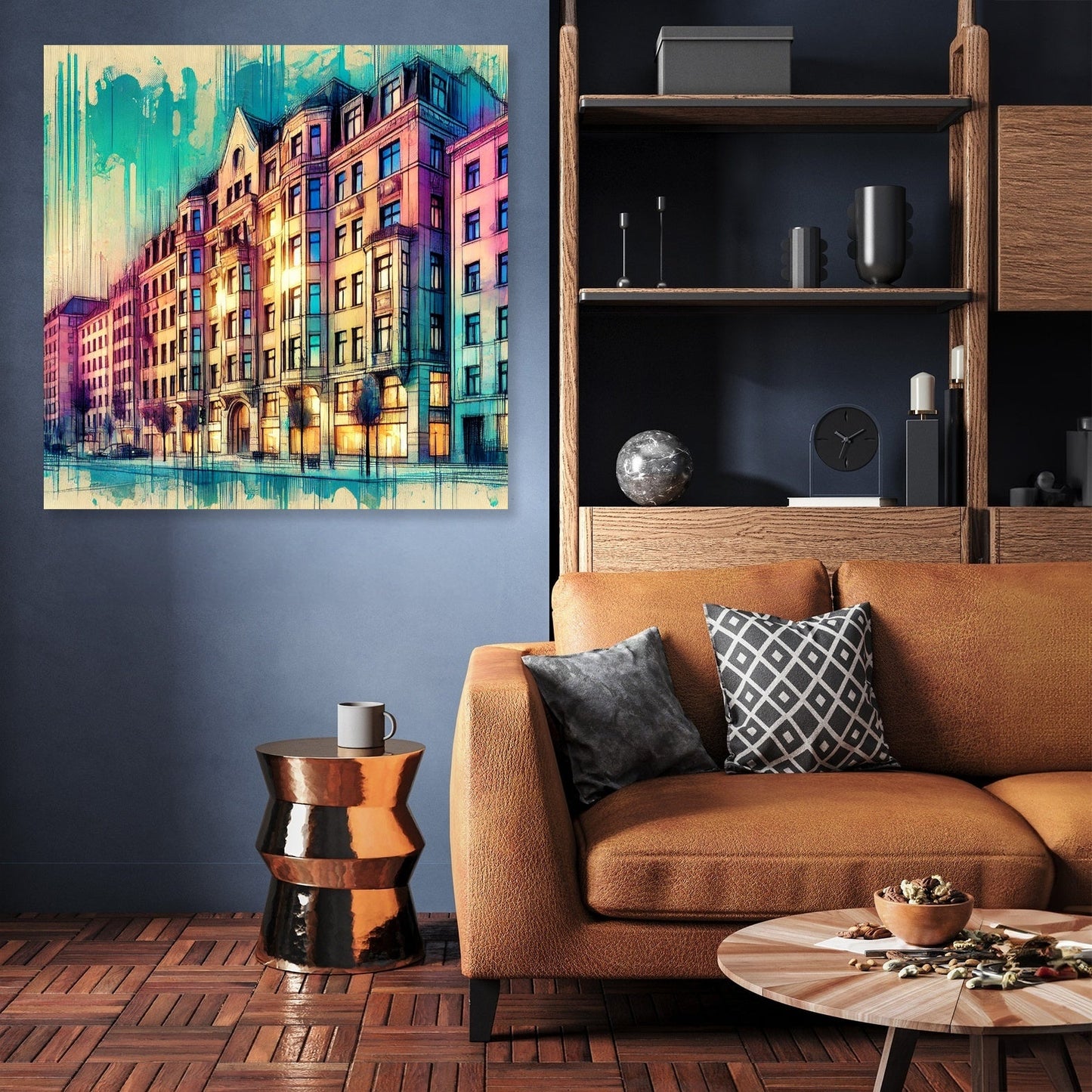 Neighbouring Buildings Harmony Canvas