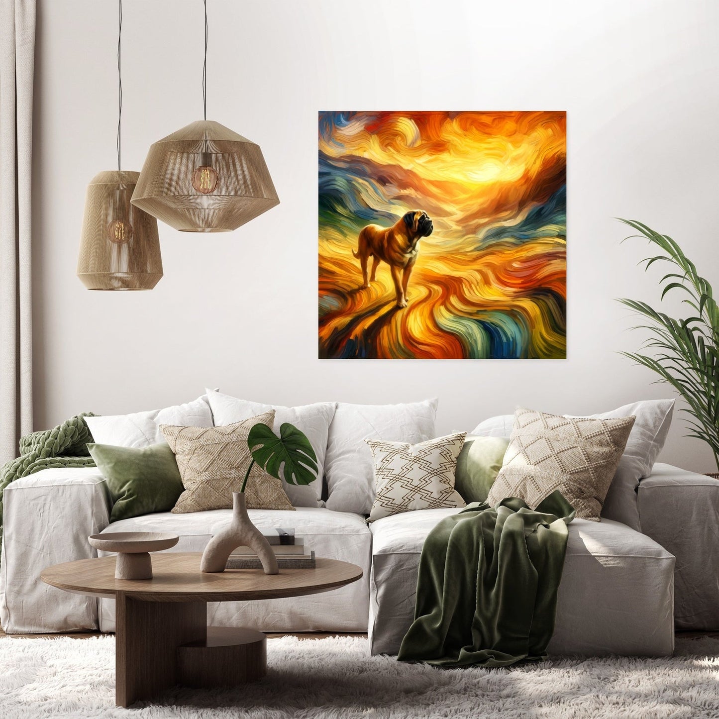 Solitary Sunset Wanderer Bullmastiff Canvas