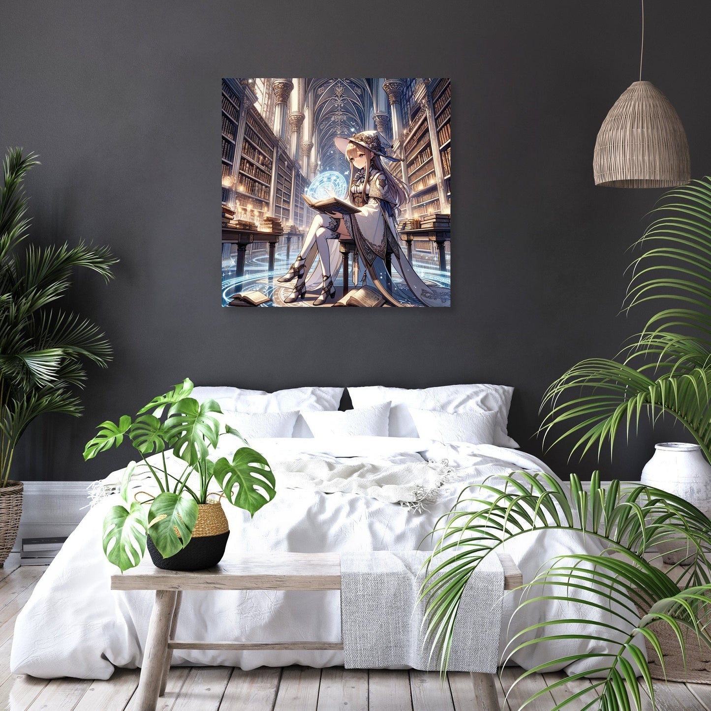 Mystical Library Guardian Canvas