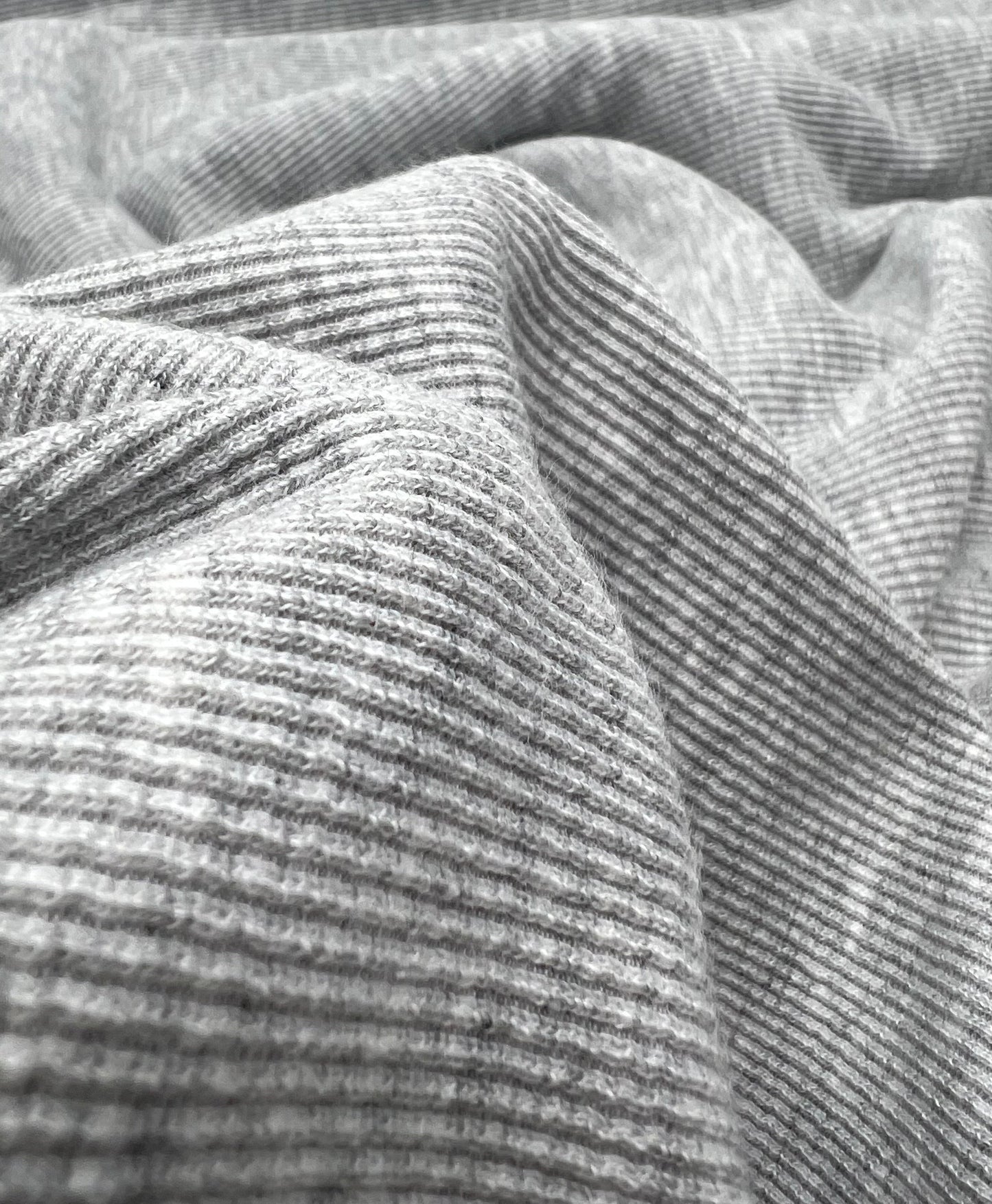 Grey Fine Rib 285GSM Stretch Fabric