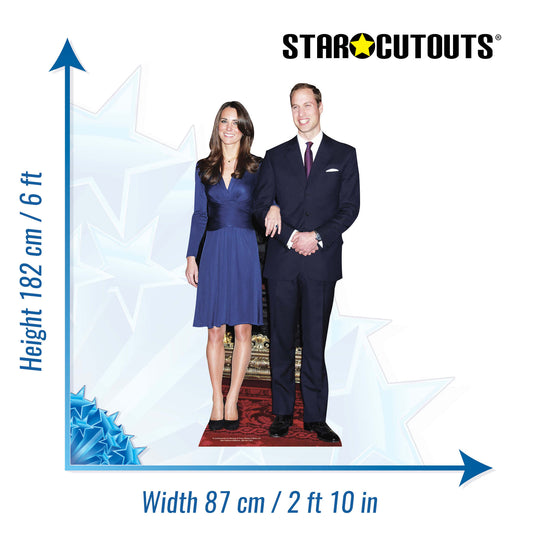SC243 Prince William and Miss Middleton Cardboard Cut Out Height 182cm