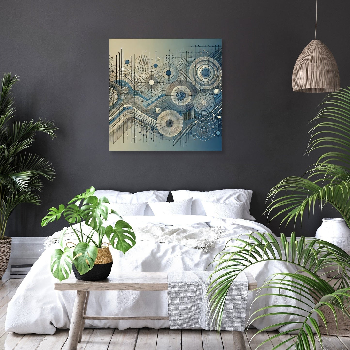 Geometric Sound Waves Canvas