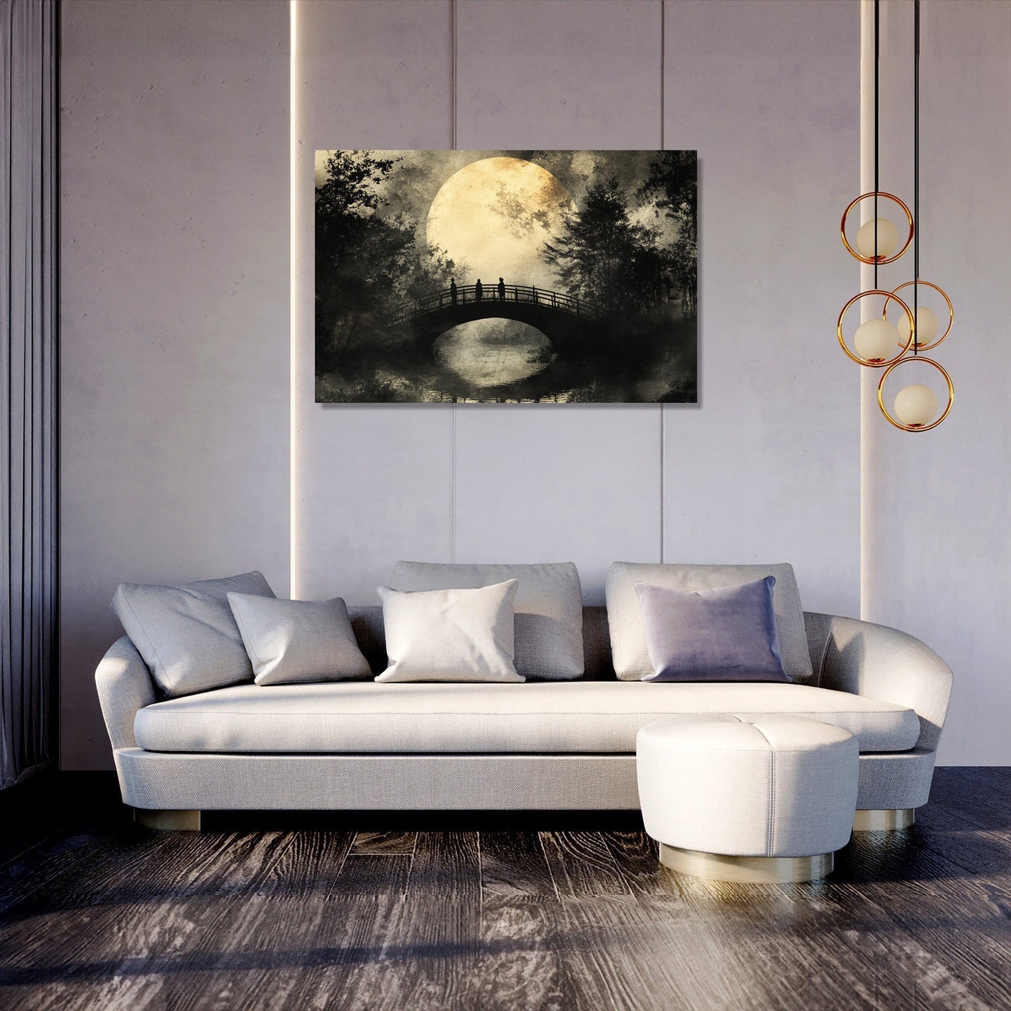 Moonlit Bridge Canvas