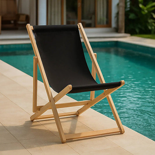 Beauport Black Deck Chair