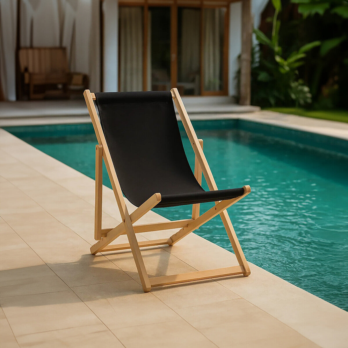 Beauport Black Deck Chair