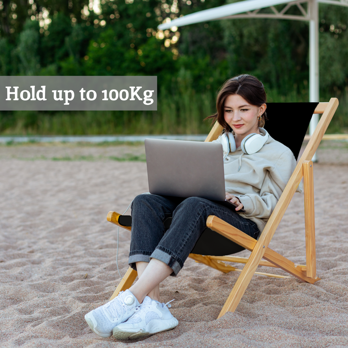 Beauport Black Deck Chair