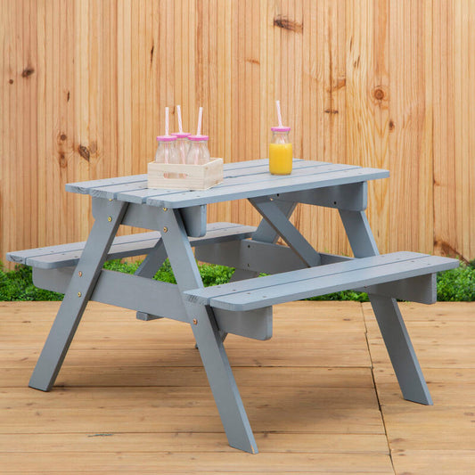 Brighton Grey Finish Wood Kids Picnic Bench