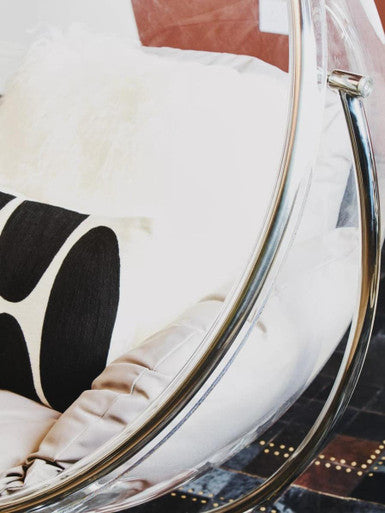 Goa Clear Swing Chair With Grey Cushions