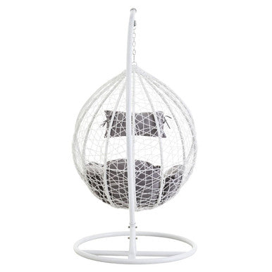 White Rattan Effect Hanging Chair | Goa