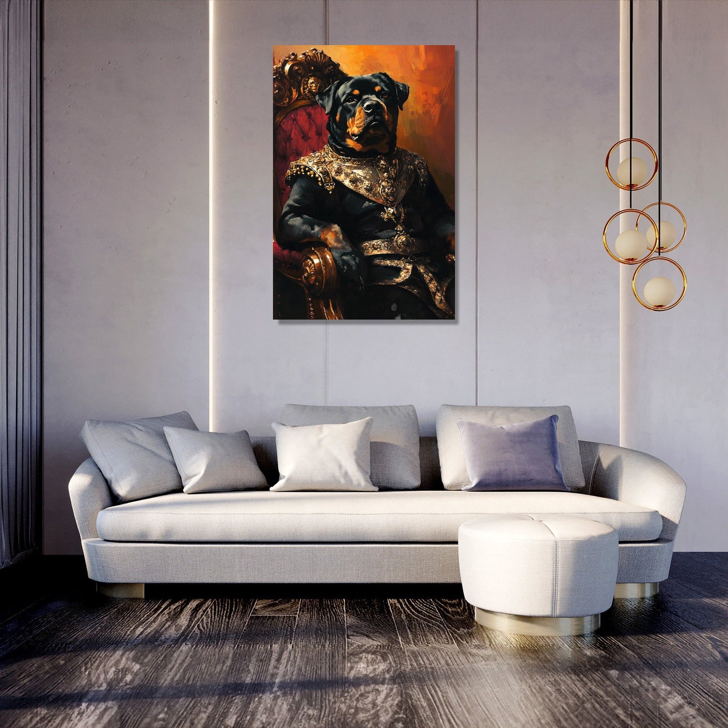Regal Rottweiler Sunset Canvas