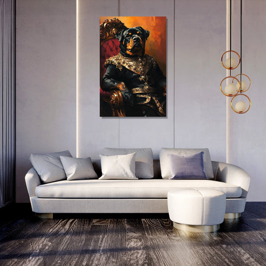Regal Rottweiler Sunset Canvas