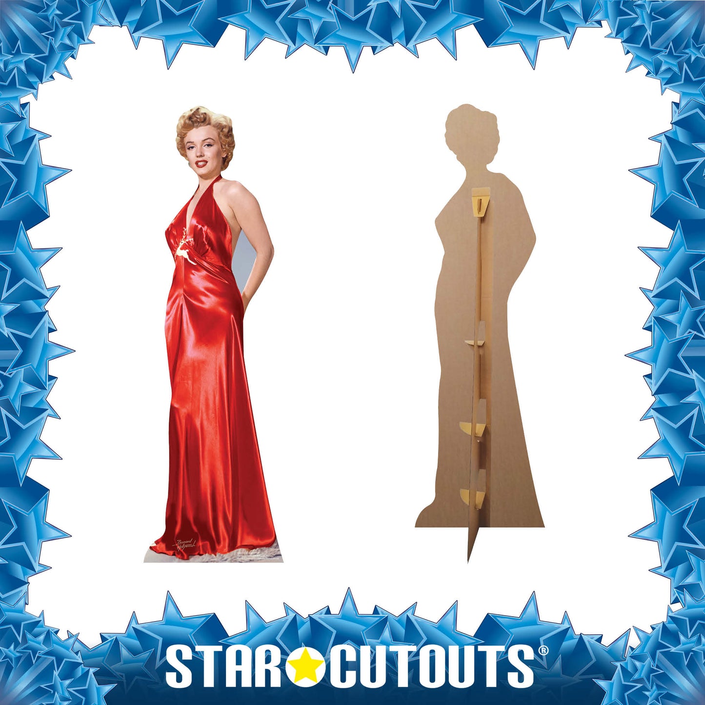 Marilyn Monroe Red Gown Cardboard Cut Out Height 177cm