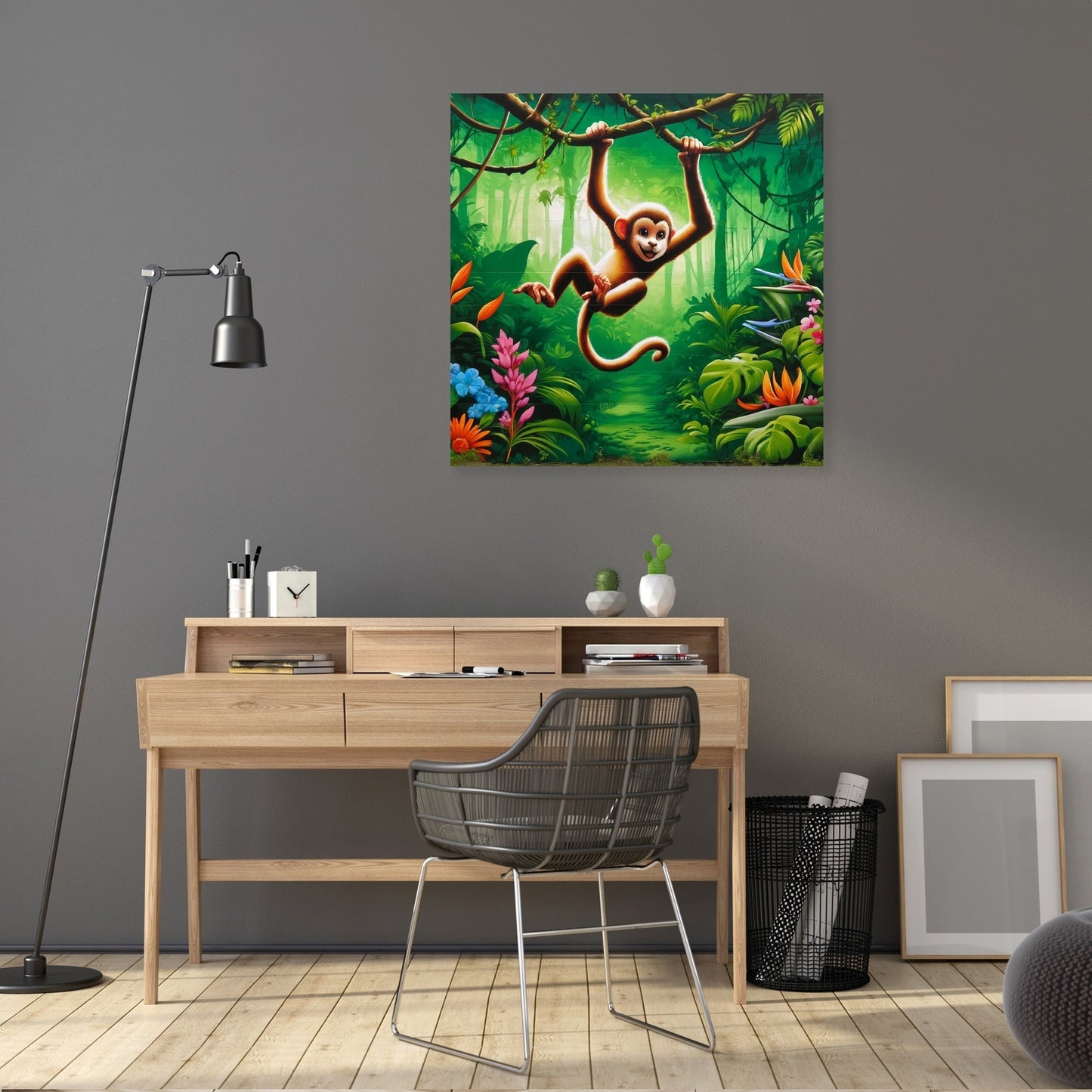 Mischievous Monkey Mural Canvas