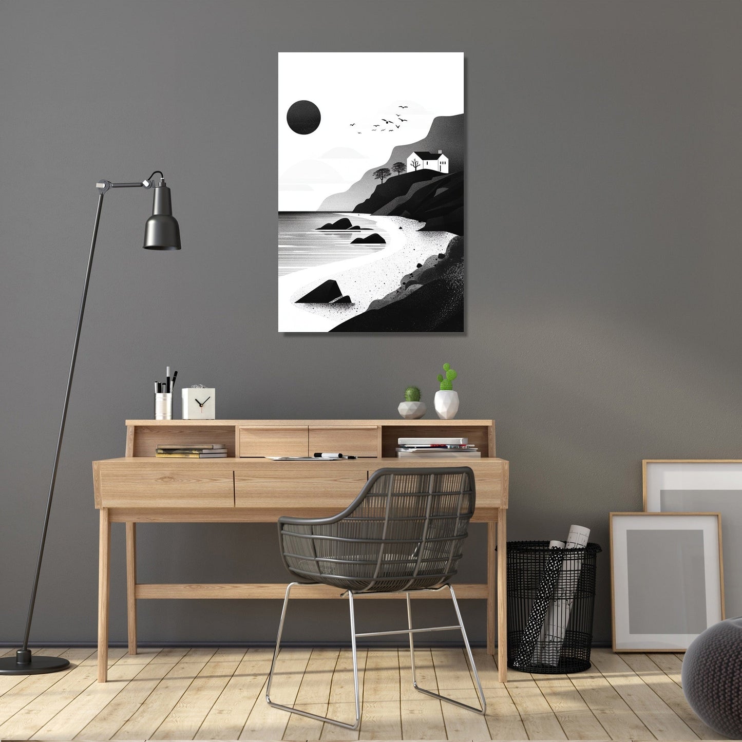 Geometric Beachscape Canvas