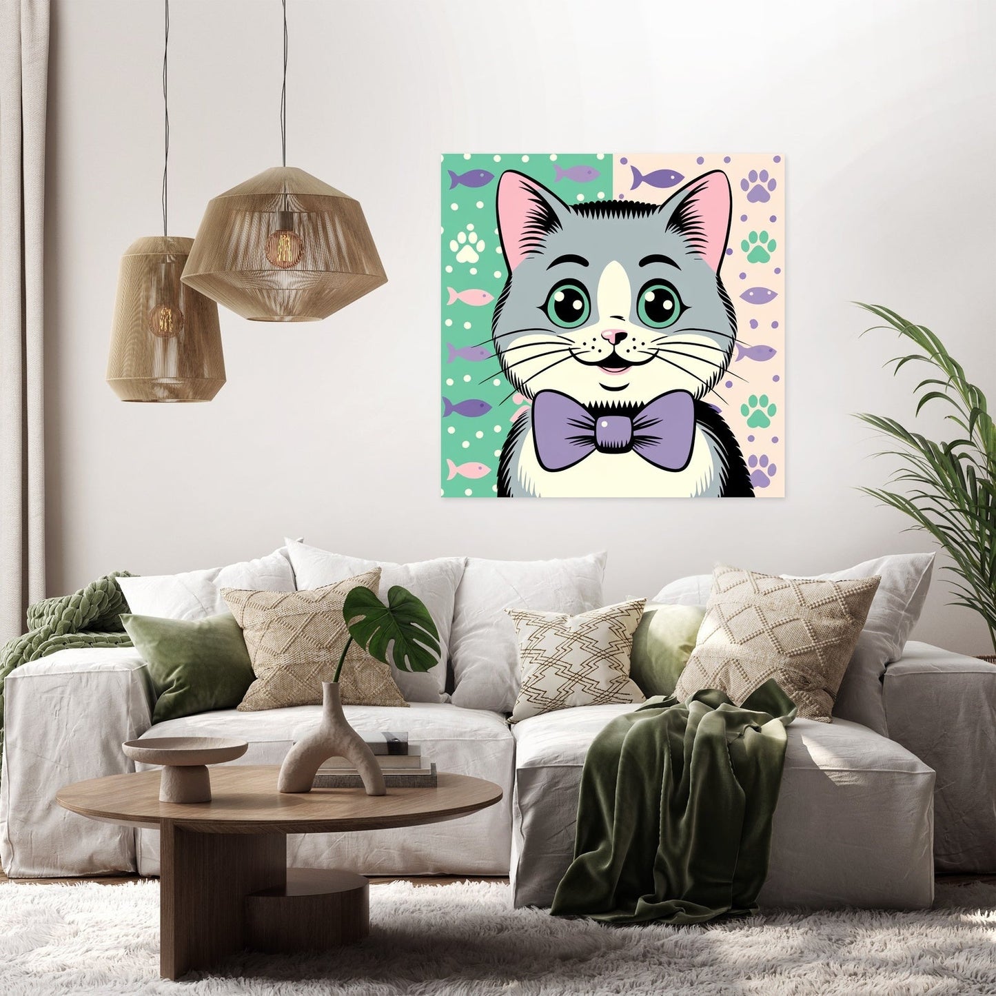 Whimsical Cat Canvas