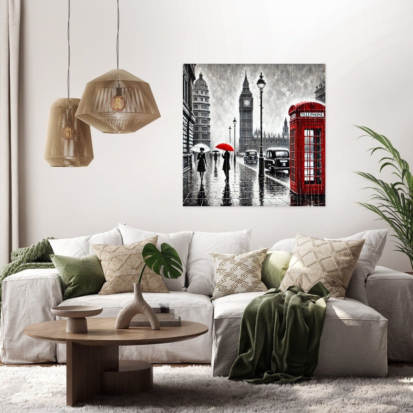 London Rain Stroll Canvas