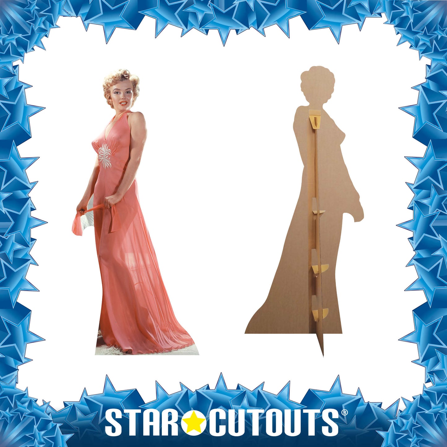 Marilyn Monroe Peach Night Gown Cardboard Cut Out Height 169cm