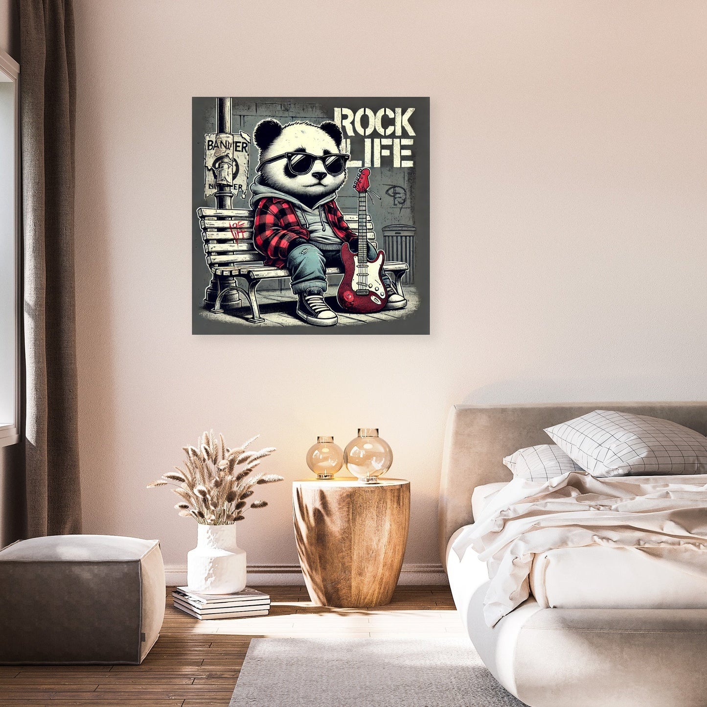 Rock Star Panda Canvas