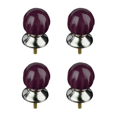 Set Of 4 Retro Style Purple Drawer Knobs