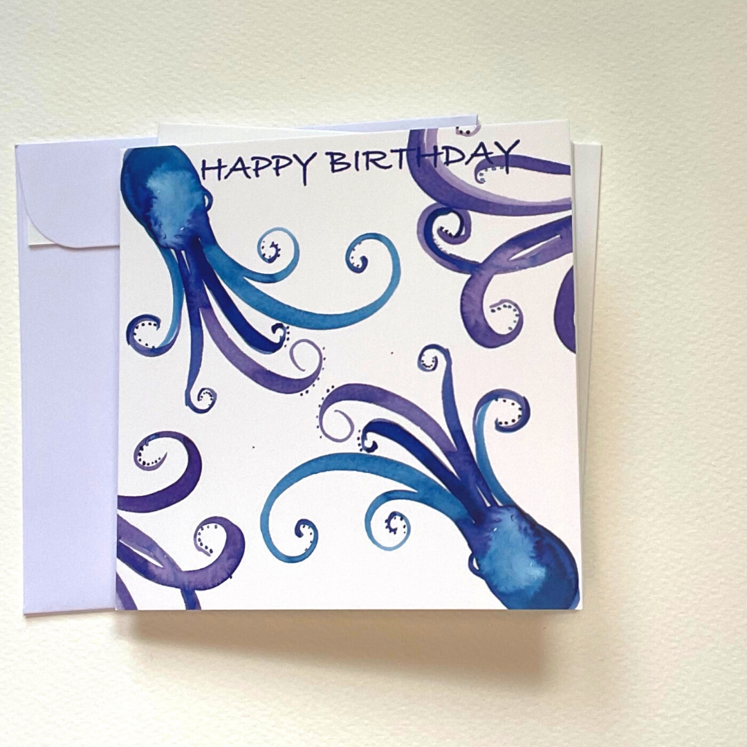 Happy Birthday Cards - Octopus