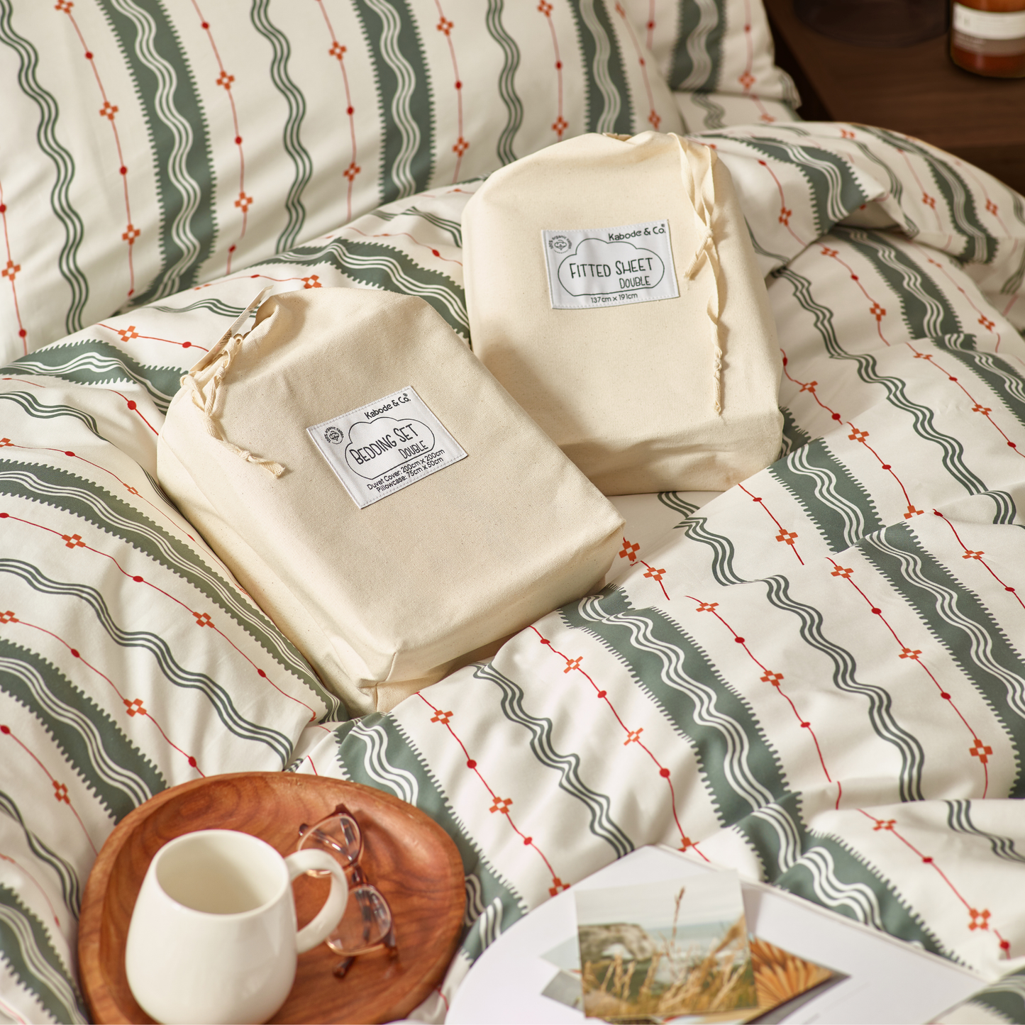 Etta Organic Cotton Duvet Cover Set – Olive