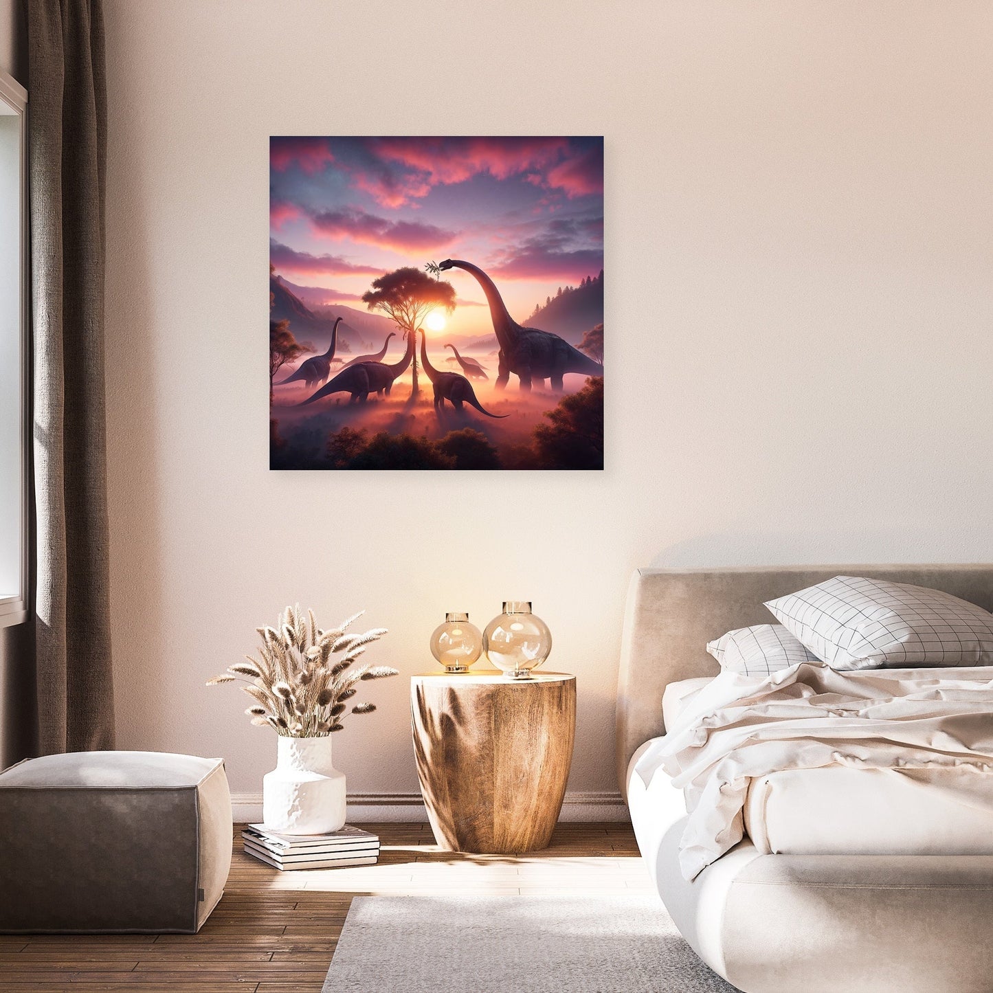 Morning Mist Brachiosaurus Canvas