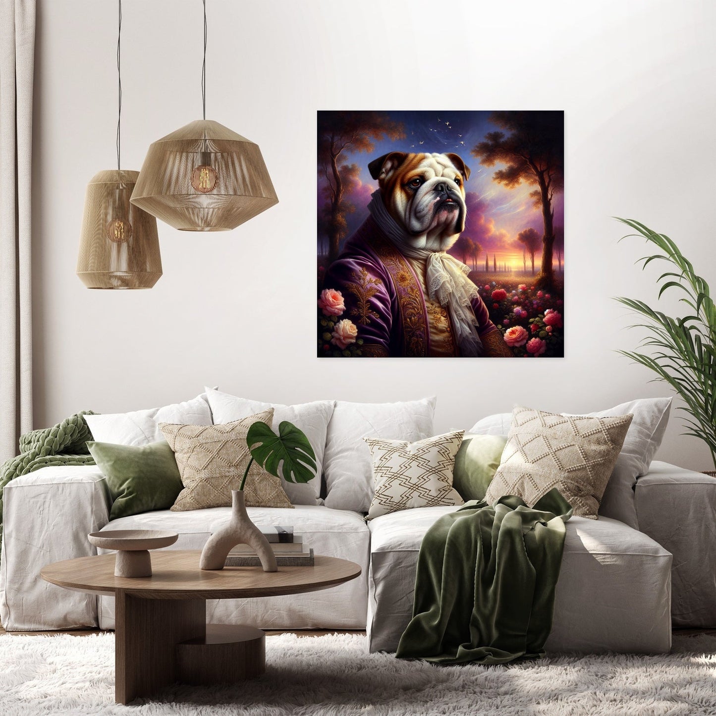 Regal Bulldog Twilight Canvas