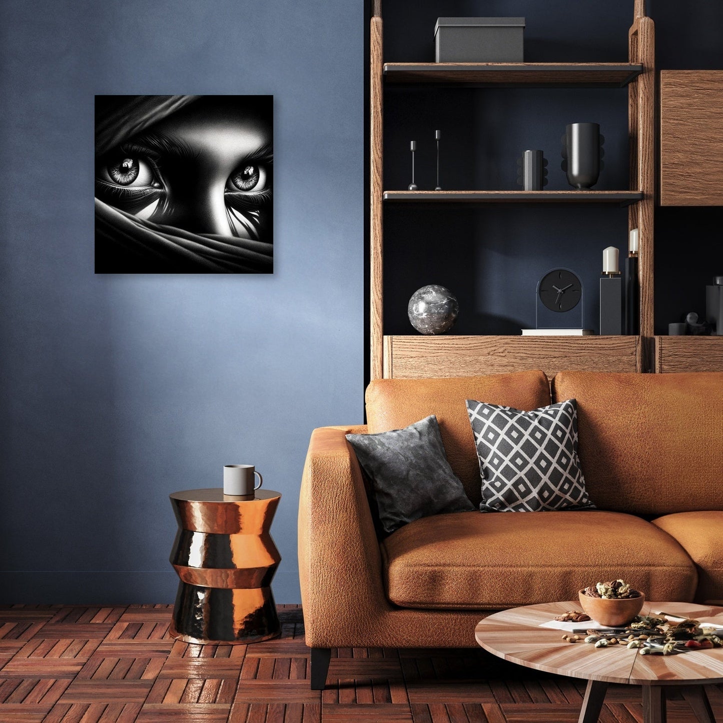 Mystery Gaze: Shadowed Eyes Canvas