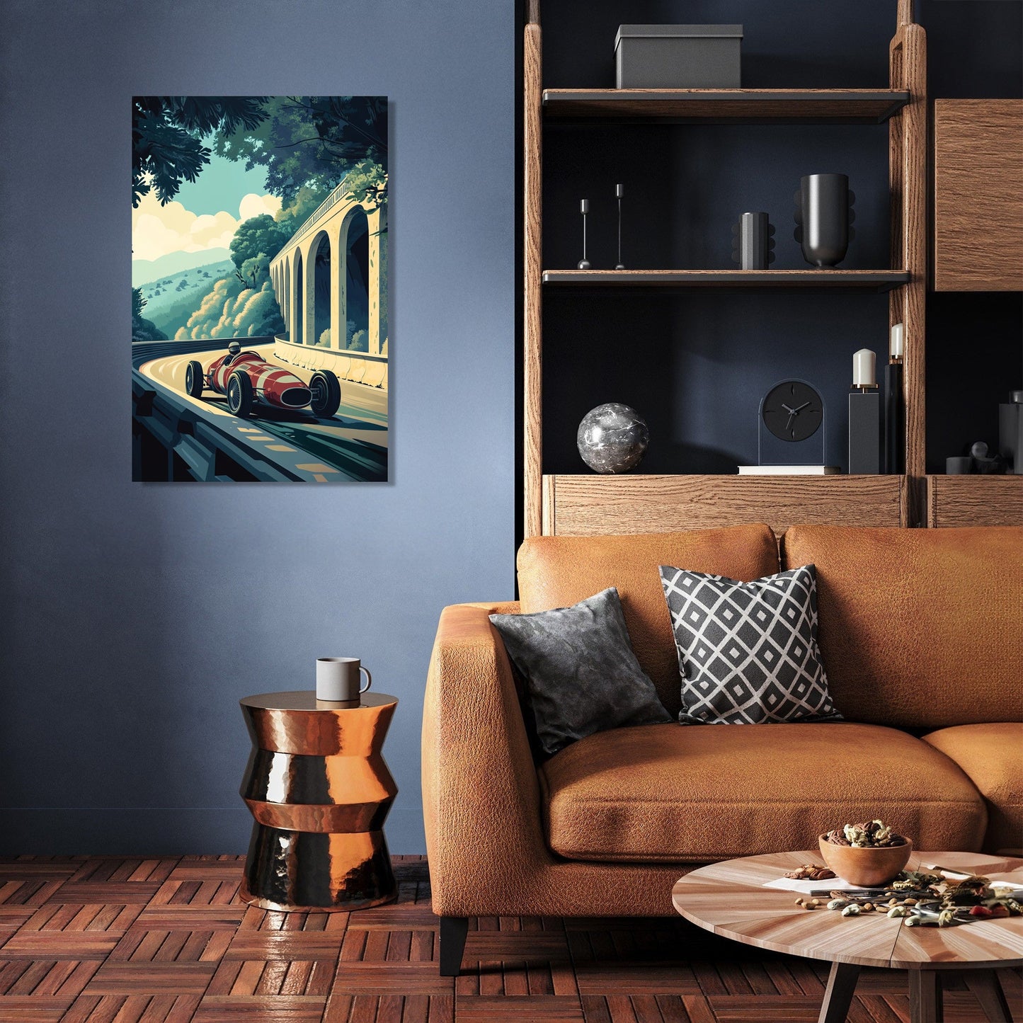 Racing Car Under Bridge Canvas