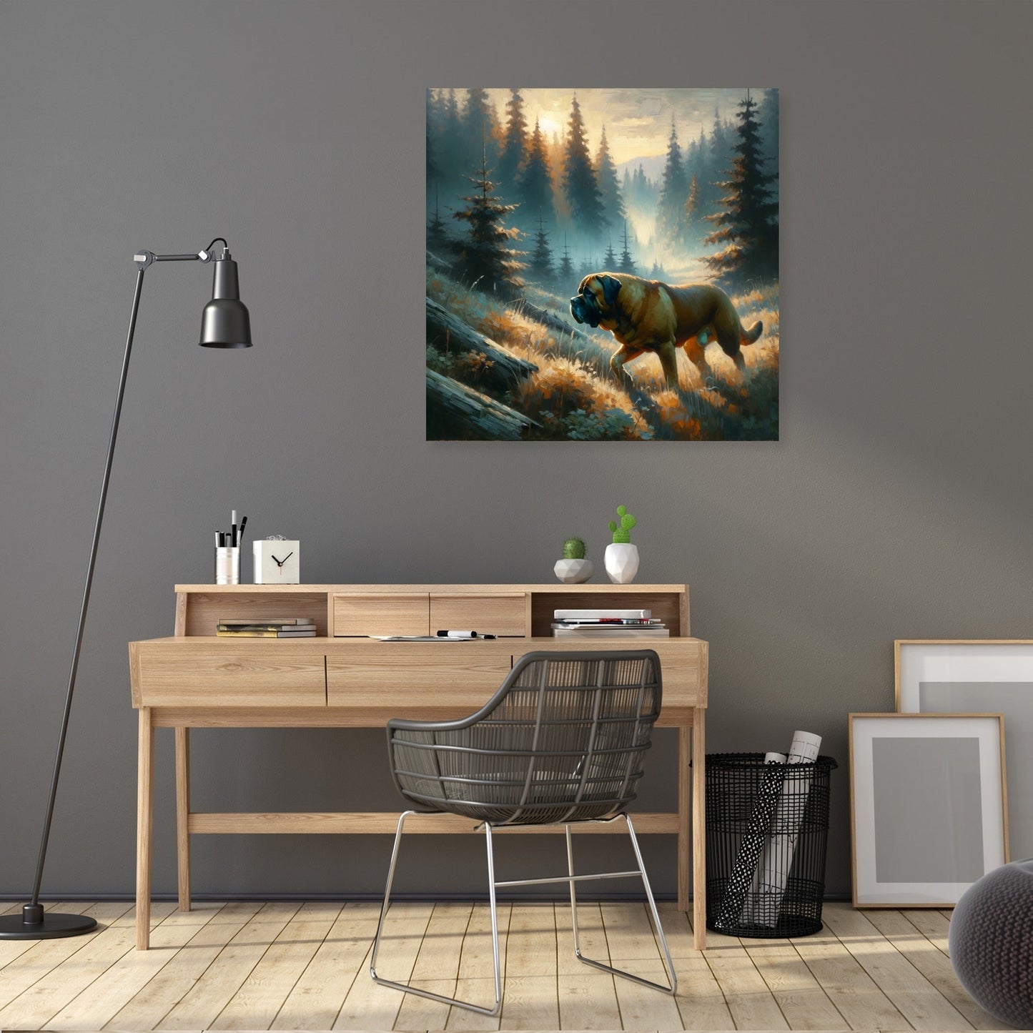 Misty Wilderness Explorer Bullmastiff Canvas