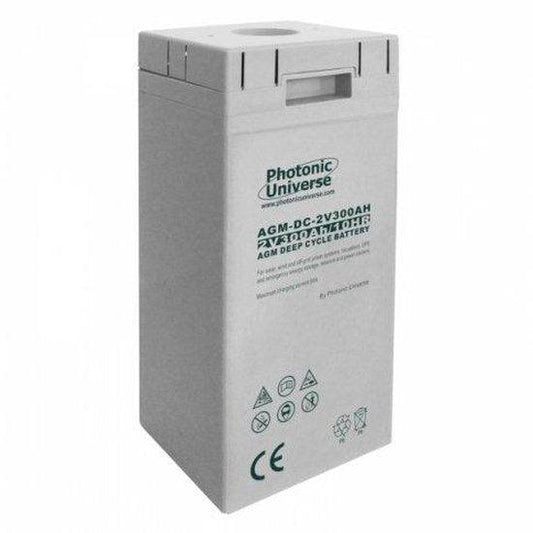 24V 300Ah AGM deep cycle battery bank (12 x 2V batteries) for large power systems and energy storage