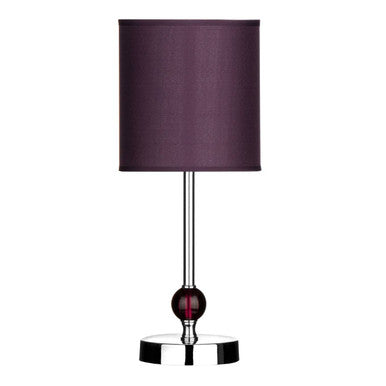 Evaine Chrome Table Lamp with Purple Shade