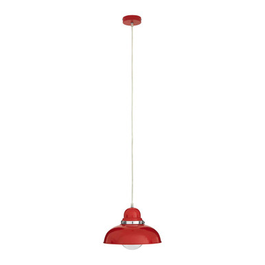 Red Finish Pendant Light with Chrome Detail | Jasper