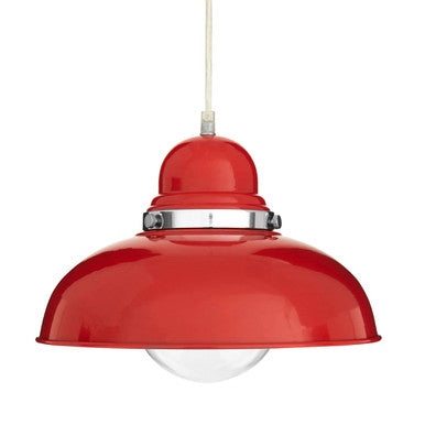 Red Finish Pendant Light with Chrome Detail | Jasper