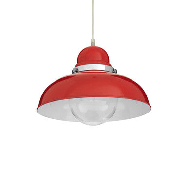 Red Finish Pendant Light with Chrome Detail | Jasper