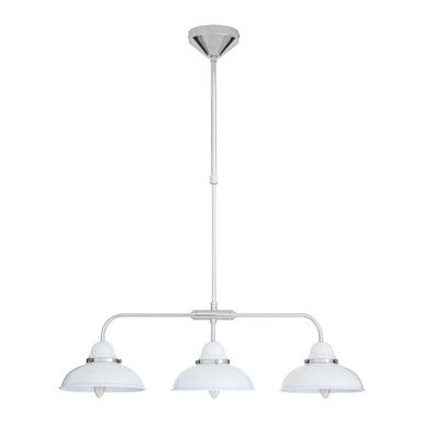 Jasper White And Chrome 3 Light Pendant Light