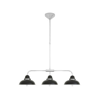 Black and Chrome 3 Light Pendant Light | Jasper
