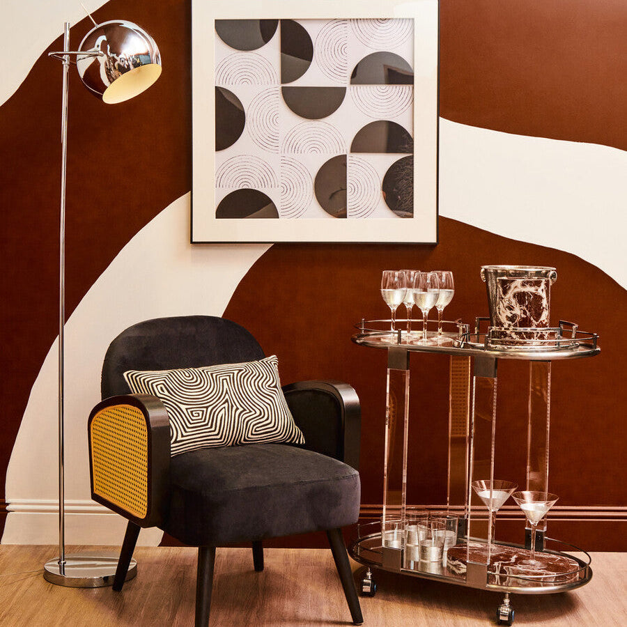 Osborn Chrome and White Inside Floor Lamp