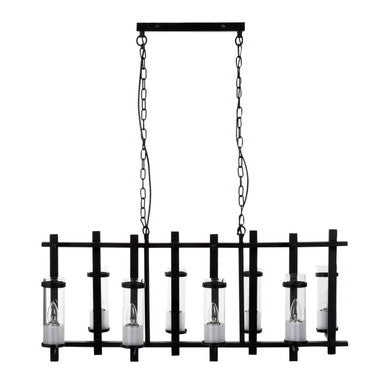 Aspen Iron and Glass Wide Pendant Light