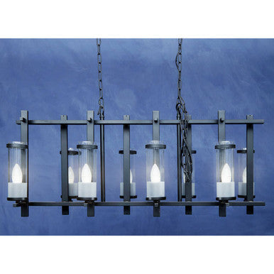 Aspen Iron and Glass Wide Pendant Light