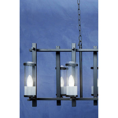 Aspen Iron and Glass Wide Pendant Light