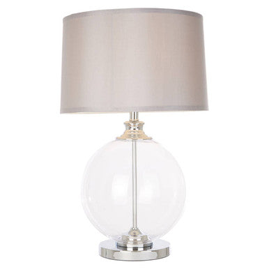 Edna Small Silver Silk Shade Table Lamp