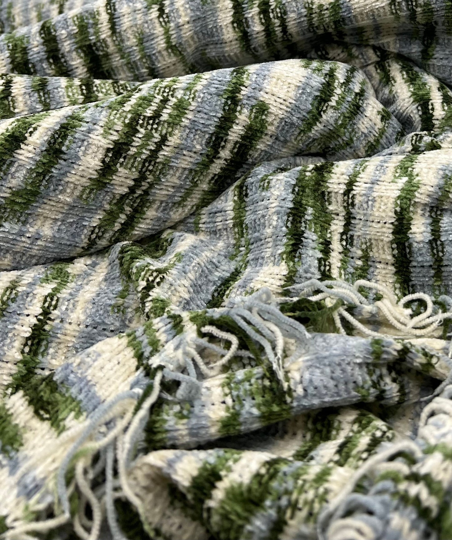 Green Chunky Cosy Knitted 260GSM 2 Way Stretch Fabric