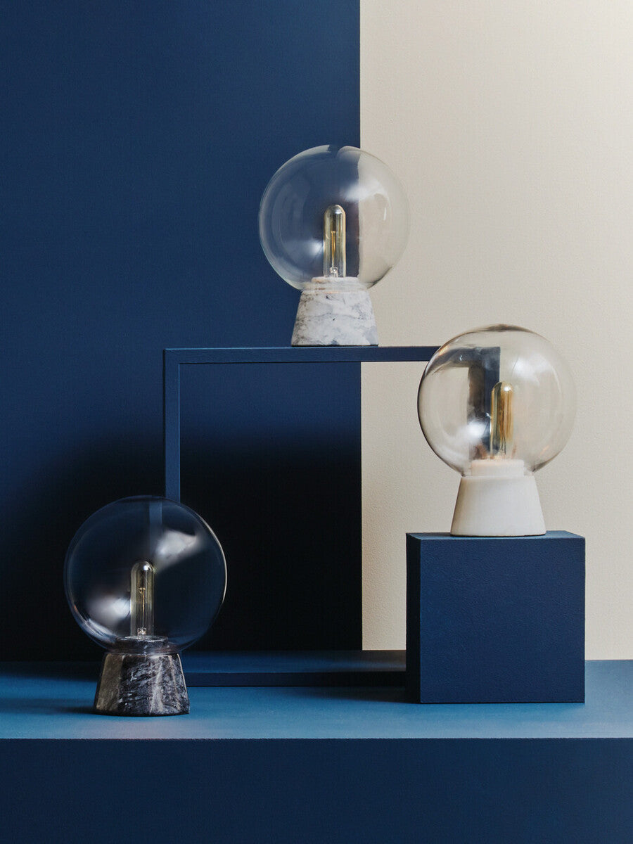 Lamonte Globe Lamp with Grey Marble Base